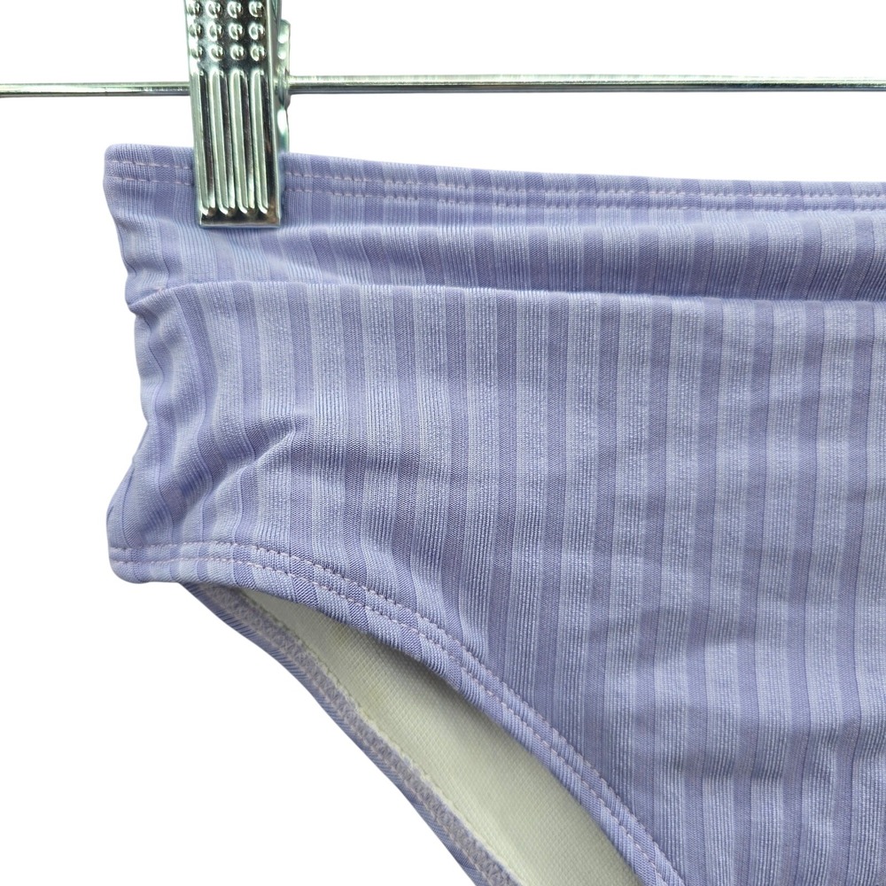Y2K Ribbed Coquette Resort Party 2000s Vacation Purple Bikini‎ Bottom Swim Small - Picture 3 of 4